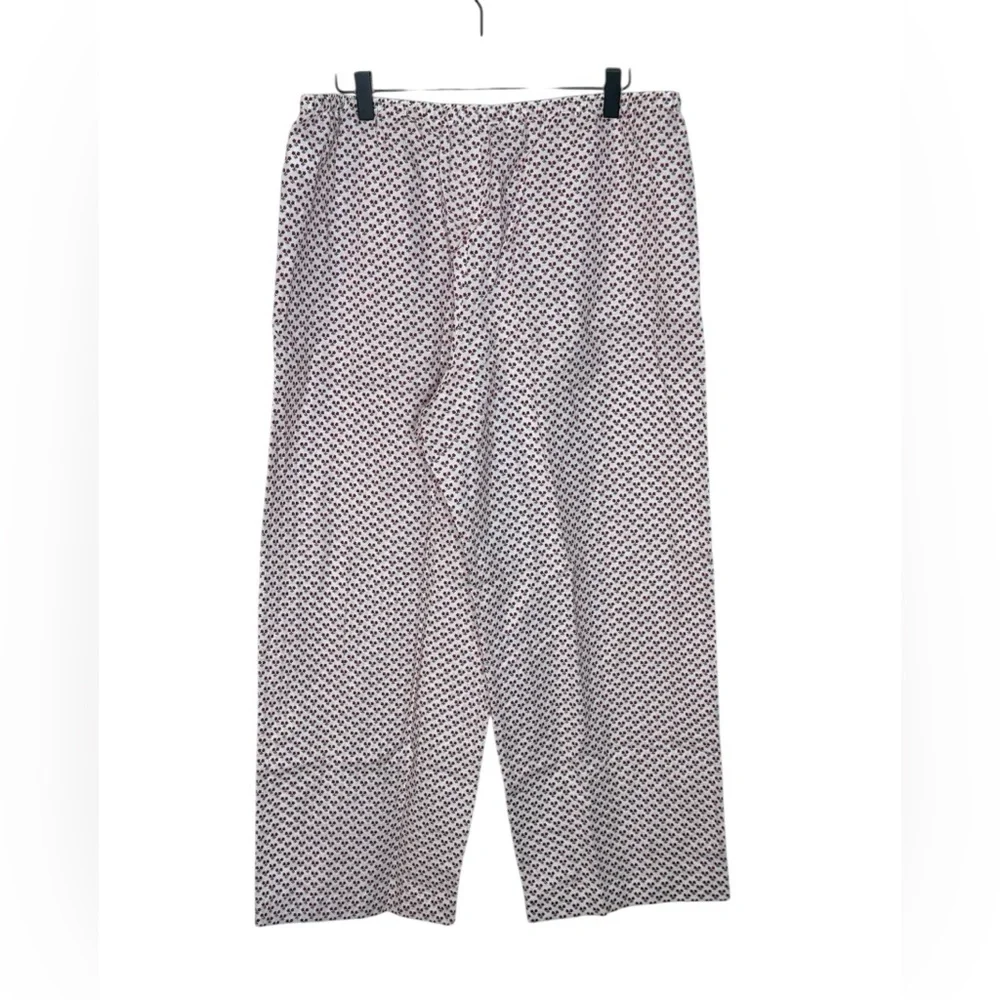 J. Crew Cotton & Linen Blend Floral Printed White Wide Leg Pants NWT L - Picture 2 of 8